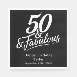 Guardanapo De Papel 50 and Fabulous Birthday Chic Script Custom