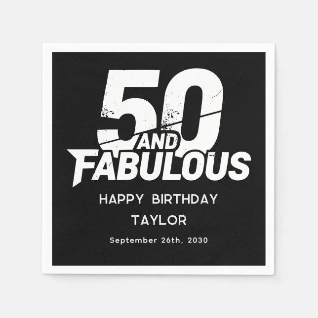 Guardanapo De Papel 50 and Fabulous Bold Grunge Distressed Birthday (Frente)