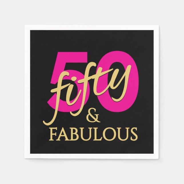 Guardanapo De Papel 50 and Fabulous Fiftieth Birthday (Frente)