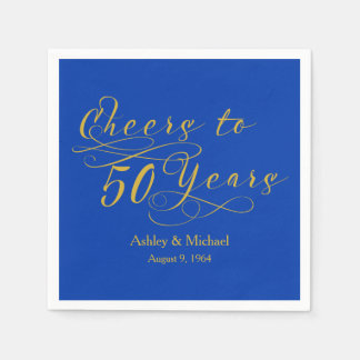 Guardanapo De Papel 50 Anos Azul 50 Aniversário de Casamento