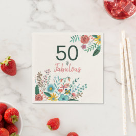 Guardanapo De Papel 50 e fabulosa cor de água floral elegante e verde