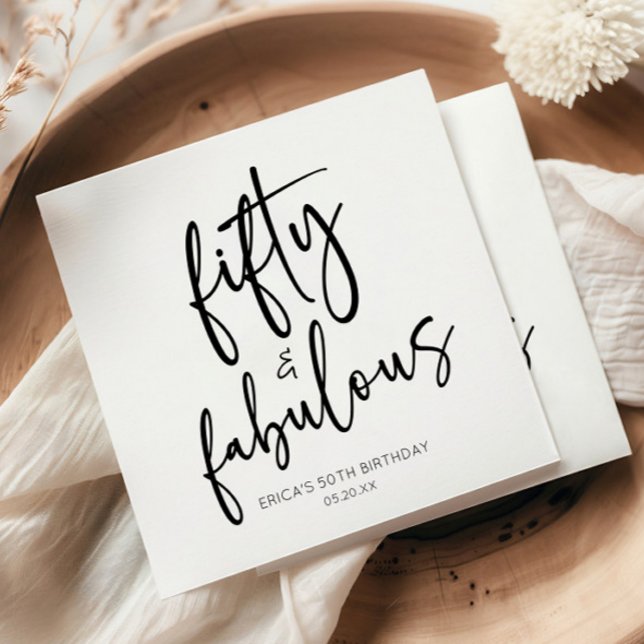 Guardanapo De Papel 50 e fabulosa Festa de aniversário mínima 50 (Criador carregado)