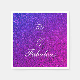 Guardanapo De Papel 50 E Fabulosa Namorada Púrpura Rosa De Aniversário