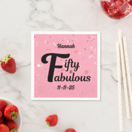 Guardanapo De Papel 50 e Fabuloso 50º Aniversário Rosa