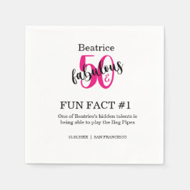 Guardanapo De Papel 50 e fabuloso 50 anos Fato de Diversão Rosa