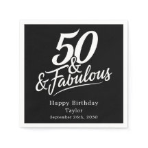 50 e Fabuloso Aniversário Chic Rótulo Personalizad