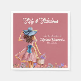 Guardanapo De Papel 50 e Fabuloso Aniversário da Mulher Elegante