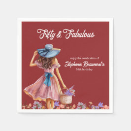 Guardanapo De Papel 50 e Fabuloso Aniversário da Mulher Elegante