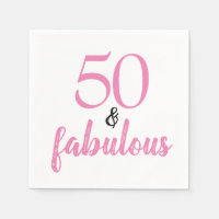 50 e fabuloso aniversário rosa e preto