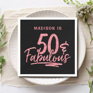 Guardanapo De Papel 50 e Fabuloso nome de aniversário de 50 anos com 