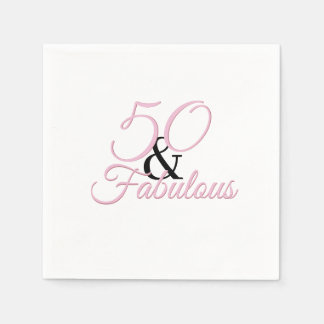 Guardanapo De Papel 50 e fabuloso | Papel cor-de-Festa de aniversário