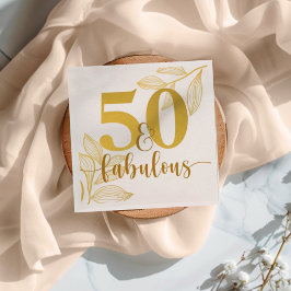 Guardanapo De Papel 50 e fabuloso tipografia dourada
