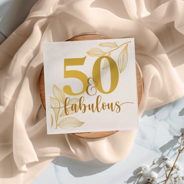 Guardanapo De Papel 50 e fabuloso tipografia dourada  (Criador carregado)