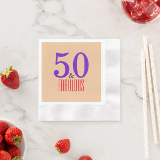 Guardanapo De Papel 50 & Fabuloso Aniversário Mínimo de Marco