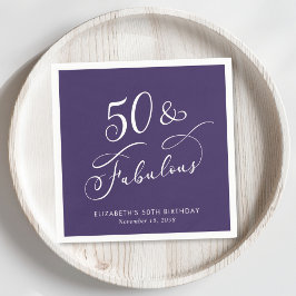 Guardanapo De Papel 50 Fabulous Purple 50th Birthday Party