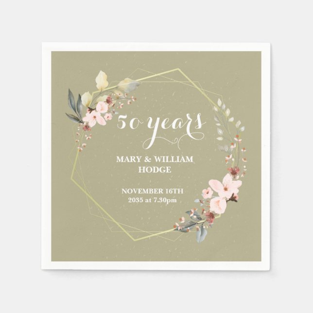 Guardanapo De Papel "50 Years of Forever: An Anniversary to Remember"  (Frente)