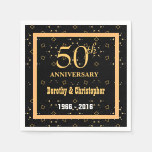 Guardanapo De Papel 50th Aniversário de casamento V02 customizável