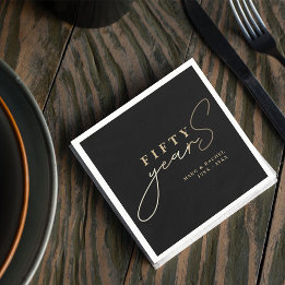 Guardanapo De Papel 50th Gold Wedding Anniversary