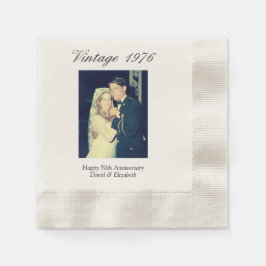 Guardanapo De Papel 50th Wedding Anniversary Photo Elegant Retro