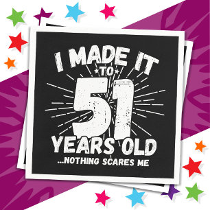 Guardanapo De Papel 51 Anos Sarcástico Meme Engraçado 51 ruas Aniversá