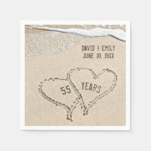Guardanapo De Papel 55º Aniversário do Beach Hearts Napkins