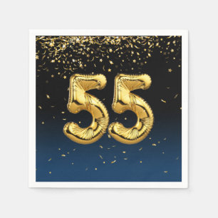 Guardanapo De Papel 55º Balões Dourados e Confetti Napkins