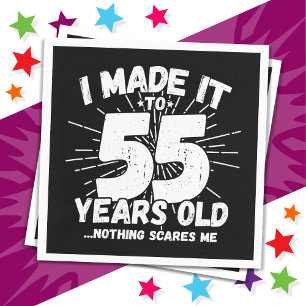 Guardanapo De Papel 55 anos Sarcástico Meme Engraçado 55 anos aniversá