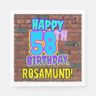 Guardanapo De Papel 58º aniversário ~ Divertido, Grafite Urbano Inspir