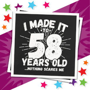 Guardanapo De Papel 58 anos Sarcástico Meme Engraçado 58º aniversário