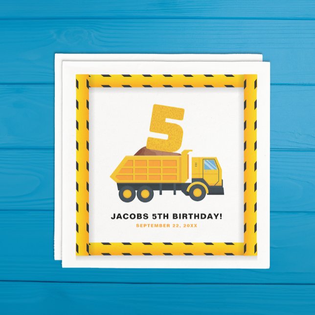 Guardanapo De Papel 5 Birthday Partido da Construção Napkins (5th Birthday Party Napkins)