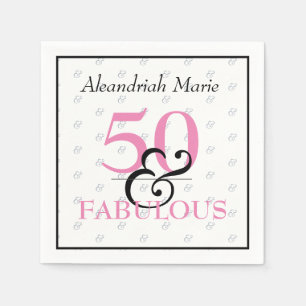 Guardanapo De Papel 5O e Fabuloso aniversário moderno e elegante