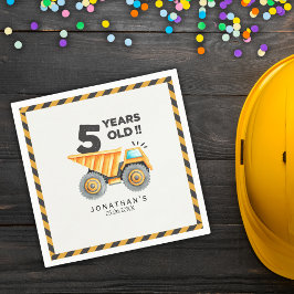 Guardanapo De Papel 5th birthday boy construction theme