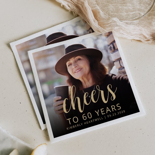 Guardanapo De Papel 60ª Festa de aniversário de torcida por fotos (Criador carregado)