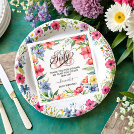 Guardanapo De Papel 60ª Festa de aniversário Watercolor Floral