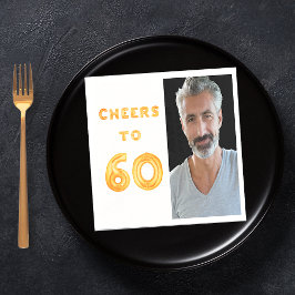 Guardanapo De Papel 60ª foto de animação branca dourada festa de anive