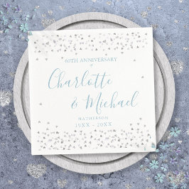 Guardanapo De Papel 60º aniversário de casamento Script Hearts Confett