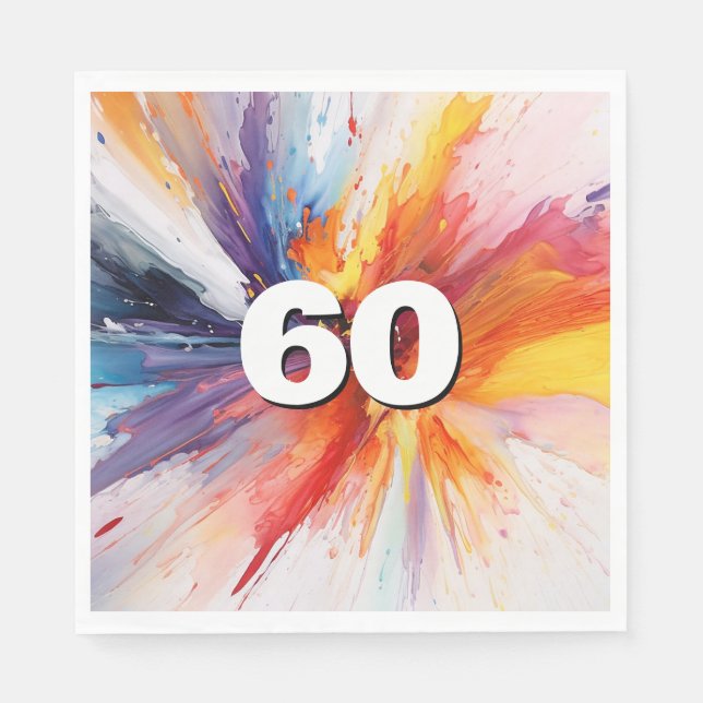Guardanapo De Papel 60º Aniversário Paint Blast Napkins (Frente)
