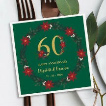 60º Aniversário Personalizado Natal Napkins
