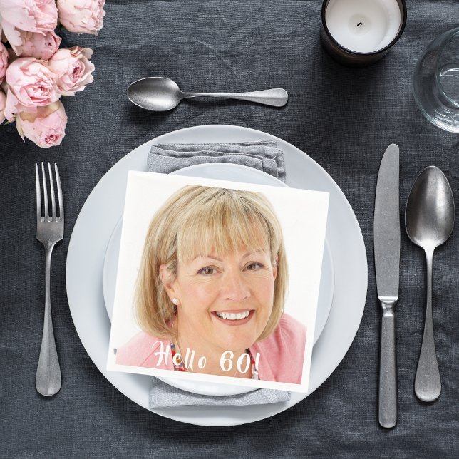 Guardanapo De Papel 60º aniversário saudação 60 fotomulheres (Criador carregado)