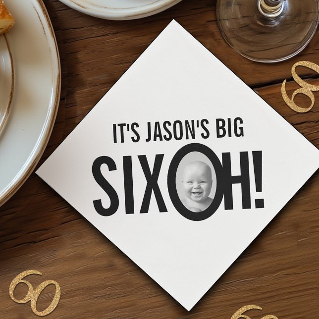 Guardanapo De Papel 60º aniversário SEX OH! foto mono preto branco (Criador carregado)