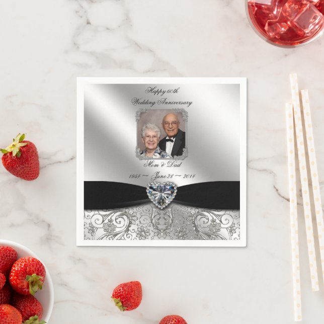 Guardanapo De Papel 60º Papel Fotográfico de Aniversário de Casamento  (Insitu)