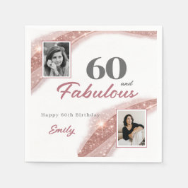 Guardanapo De Papel 60 and Fabulous Rose Gold Photo Birthday Party