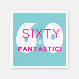 Guardanapo De Papel 60 e 60º Decor da Festa de aniversário Fantástico