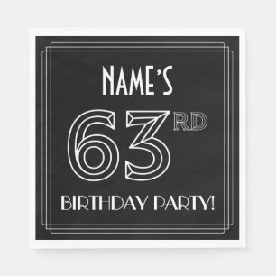 Guardanapo De Papel 63.a Festa de aniversário: Estilo de Deco da Arte 