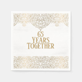 Guardanapo De Papel 65.º Aniversário, Dourado Lugar Em Nápoles Brancas