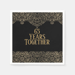 Guardanapo De Papel 65.º Aniversário Dourado Lugar Em Nápoles Negras