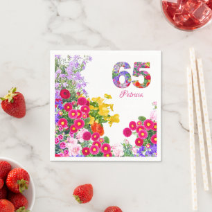 Guardanapo De Papel 65 Anos Elegant Garden Floral – Aniversário de 65 