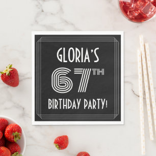Guardanapo De Papel 67.a Festa de aniversário: Estilo de Deco de Arte 