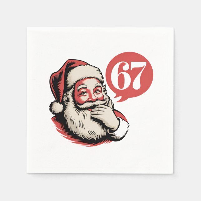 Guardanapo De Papel 6 7 Natal Seis Sete Brainrot Papai Noel (Frente)