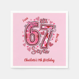 Guardanapo De Papel 6 7 Six Seven Meme Trend Pink Girls 7th Birthday